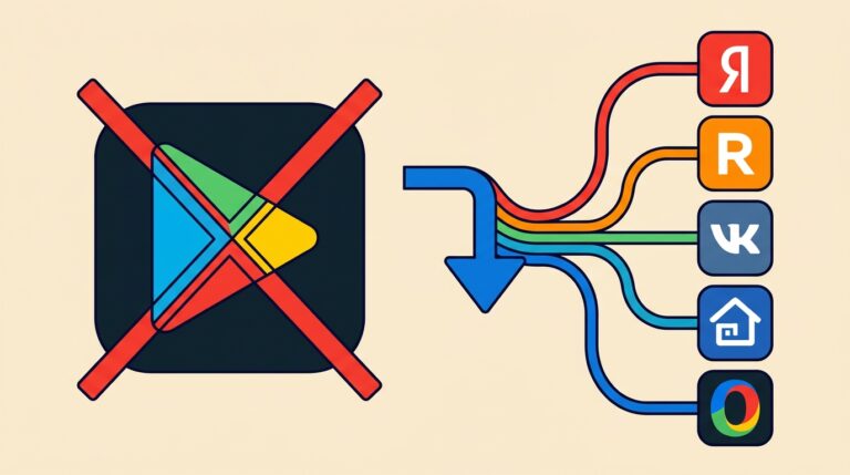 Google Play заблокирован — где скачать Яндекс, ВКонтакте, RuStore, Ozon